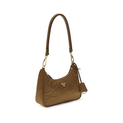 Brown Recycled Polyamide Shoulder Bag
