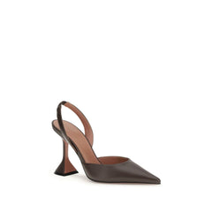 حذاء بكعب عالٍ من جلد العجل البني Bos Taurus