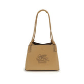 Beige Calf Leather Bos Taurus Shoulder Bag