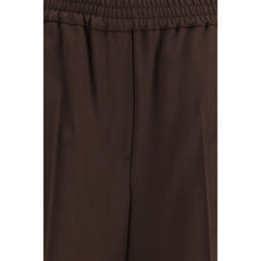 Gray Polyester Casual Pants