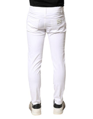 White Cotton Stretch Skinny Denim Men Jeans