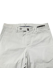 بنطلون رجالي مستقيم من القطن الخفيف الرمادي بخصر متوسط