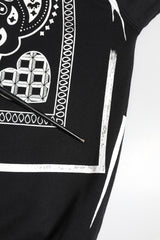 Black Bandana Hooded Men Sweatshirt Sweater