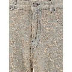 جينز قطن أزرق بساق مستقيمة