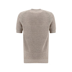 تي شيرت من الكتان باللون البيج