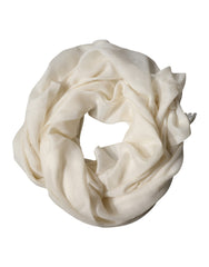 White Cashmere Knit Neck Wrap Shawl Scarf