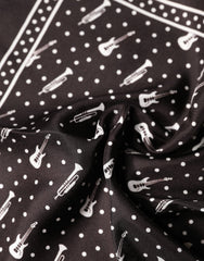 Black Guitar Trumpet Men Handkerchief Scarf