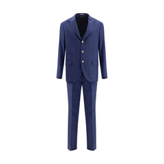 Blue Fleece Wool Two-Piece Suit