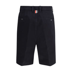 Blue Polyester Bermuda Shorts
