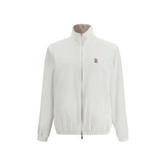 White Polyamide Full-Length Jacket