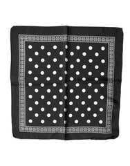 Black Polka Dot Square Handkerchief Scarf