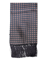 Black Patterned Fringes Neck Foulard Scarf