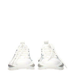 White Fabric Athletic Sneakers