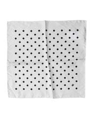 White Polka Dot Square Handkerchief Scarf
