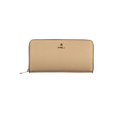 Beige Leather Woman Wallet