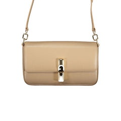 Beige Leather Women's Shoulder Bag