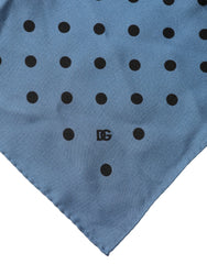 Blue Polka Dot Square Handkerchief Scarf