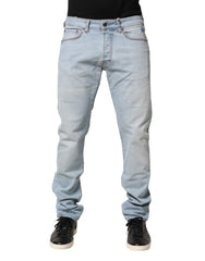 Light Blue JOSH Slim Fit Mid Waist Men Denim Jeans