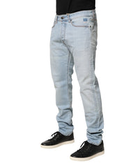 Light Blue JOSH Slim Fit Mid Waist Men Denim Jeans