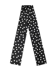 Scarf Black Polka Dot Silk Neck Wrap Foulard