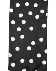 Scarf Black Polka Dot Silk Neck Wrap Foulard