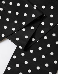 Black Polka Dot Neck Wrap Foulard 150cm x 12.5cm Scarf