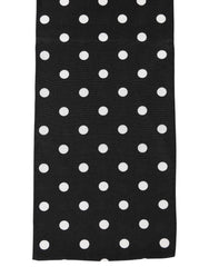 Black Polka Dot Neck Wrap Foulard 150cm x 12.5cm Scarf