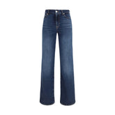 Blue Cotton Bootcut Jeans