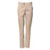 Beige Straight Mid Waist Chino Trouser Casual Pants