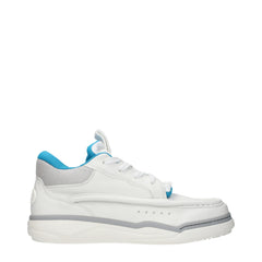 White Leather Low Top Sneakers