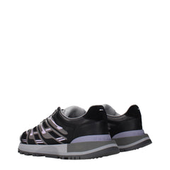 Black Fabric Athletic Sneakers