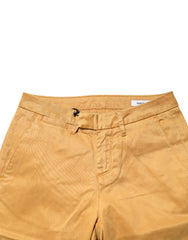 Beige Tapered Mid Waist Chino Casual Trouser Pants