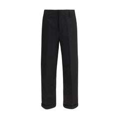 Black Cotton Chino Pants
