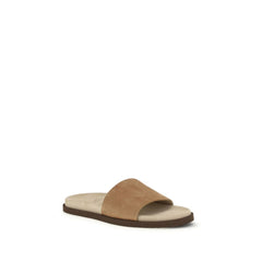 Beige Lamb Ovis Aries Aries Flat Sandals