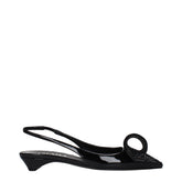Black Leather Flat Sandals