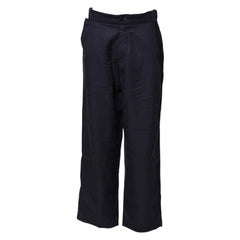 Navy Blue Straight High Waist Chino Casual Trouser Pants