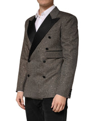 Gray Double Breasted 2 Button Jacket Blazer