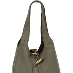 Bicolor Buffalo Leather Shoulder Bag