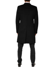 Black Wool Double Breasted TrenchCoat Jacket
