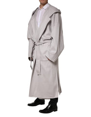 Off White Belted Long Trench Coat Men Jacket