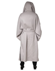 Off White Belted Long Trench Coat Men Jacket