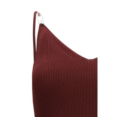 فستان بوردو غير رسمي من الفسكوز