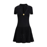 Black Viscose Casual Dress