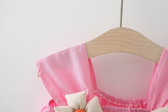 Solid Color Sling Dress Princess Skirt Free Soft Hat Children Dress