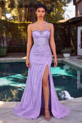 Fitted Strapless Embellshed Gown-0