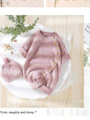 Babies' Knit Jumpsuit Male And Female Baby Sweater