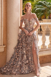 Floral Applique Ball Gown-0