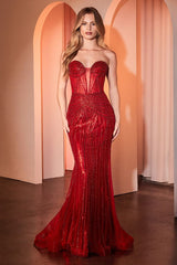 فستان كريستالي بدون أكمام ومناسب للجسم-1