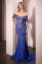 Fitted Strapless Embellshed Gown-0