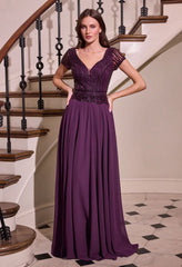 A-Line Chiffon Beaded Gown-3